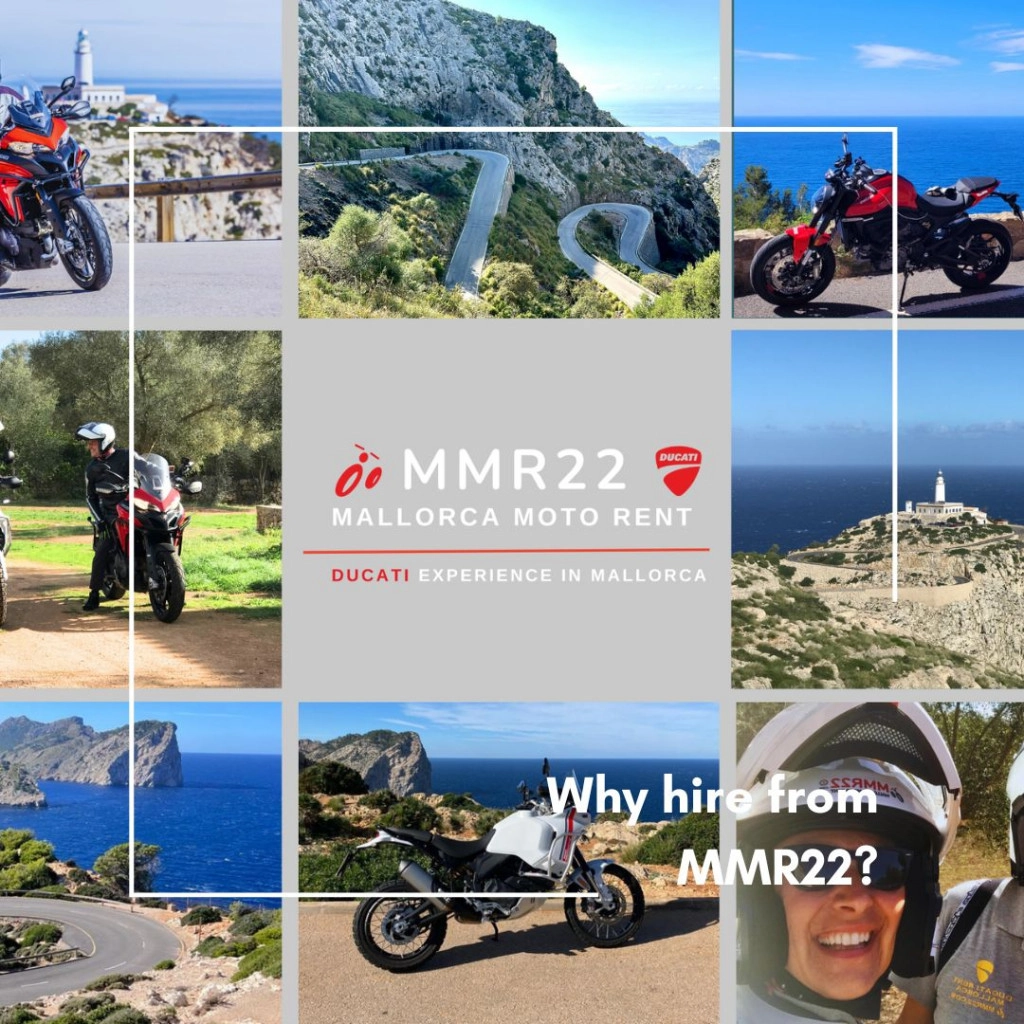 Mallorca mit dem Motorrad erleben: das echte Ducati-Erlebnis auf der Insel mit einem 5-Sterne-Verleih.